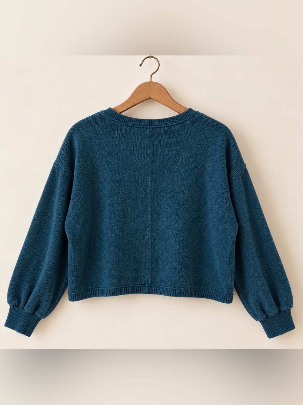 Disney x LC Lauren Conrad Embroidered Bird Sequin Cotton Sweater Teal L - Picture 3 of 6